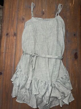 Princess Polly Light Green Linen-Blend Dress